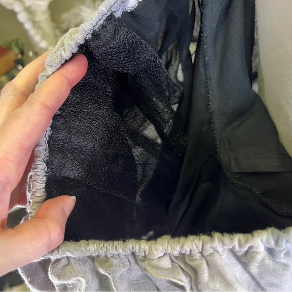 Vintage 80s Black and Silver Ruffle Cotton Gauze Mini Dress - Picture 11 of 16